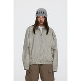Unisex Jacket Autumn Vintage Stripe Jacket Loose Overalls