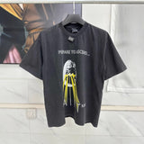 Men T-shirts Saint Michael MX6 printed retro washed old short-sleeved T-shirt
