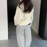 Women Cardigan Sweater Spring Sweater Cardigan Wool Loose Button Lapel Y913
