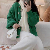 Women Knitwear Autumn Winter Retro Sweater Coat Knitted Cardigan