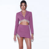 Women Dresses Sexy Hip Skirt Two-Piece Set (Zns0409)