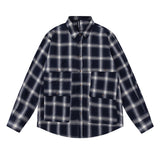 Unisex Jacket Fall Loose Plaid Shirt