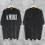 Amiri T-shirt Washed and Worn Retro Short Sleeve T-shirt