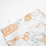 Women Dresses Summer Dress Mesh Floral Print Sling Slim Fit Dress