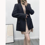 Women Suits Loose Casual Black Blazer