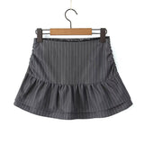Women Skirt Summer Stripes Drawstring Skirt