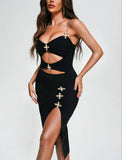 Women's Evening Dress Sexy Suspenders Nightclub Bandage Dress