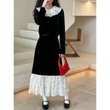 Women Skirt Gold Velvet Skirt Autumn and Winter Lace Fishtail Skirt