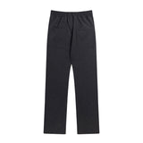 Men Sweatpants Zipper Split Casual Suit Pants Pure Color Elastic Waist Slim-Fit Straight Trousers Loose