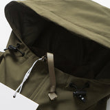 Unisex Winter Cotton Coat Velcro Decorative Hooded Cotton-Padded Coat Retro Warm Three-in-One Cotton-Padded Coat