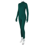 Women Jumpsuit Spring Sexy Backless Slim Fit Long Sleeve Jumpsuit (Hawthaw0412)