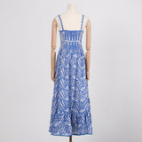 Women Dresses Summer Hollow Embroidery Long Suspender Skirt (Qymy0409)
