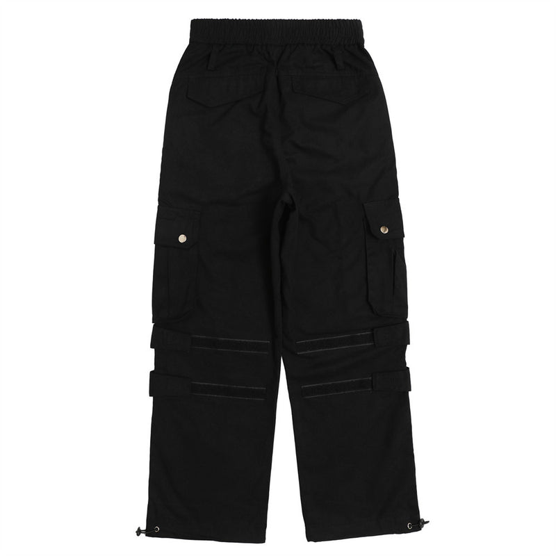 Men Sweatpants Multi-Pocket Velcro Casual Pants Loose Wide-Leg Pants