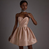 Women Dresses Sexy Drill Chain Spaghetti-Strap Strap Dress Dress (Bla0420)