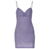 Women Dresses Sexy Cutout Bright Silk Sling Dress