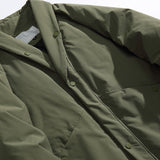 Unisex Winter Cotton Coat Lapel down Jacket Retro Loose Velvet down Jacket
