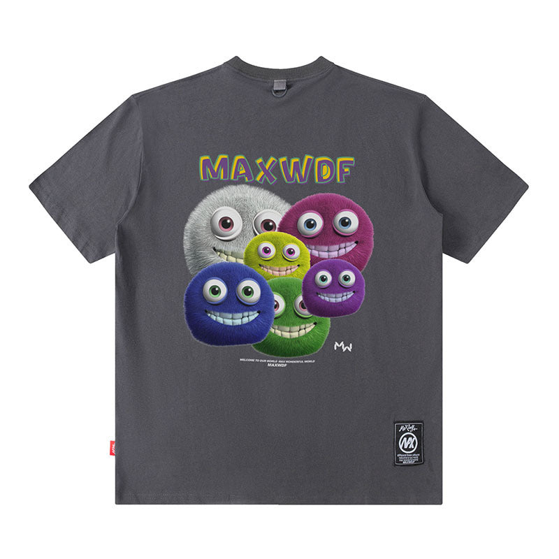 Men T Shirt Cartoon Printed Short Sleeve T-shirt