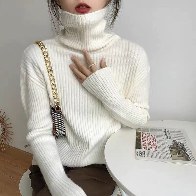 Women Knitted Pullover Turtleneck Sweater Women's Winter Sweater Top
