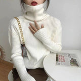 Women Knitted Pullover Turtleneck Sweater Women's Winter Sweater Top