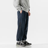 Men Pants Retro Drawstring Pocket Zipper Casual Polar Fleece Sweatpants