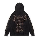 Men Hoodie Letter Graffiti Printed Hoodie Winter