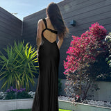 Women Dresses Summer Long Dress Backless Slit Dress