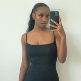 Women Dresses Casual Sleeveless Slim Fit Camisole Dress (Bla0420)