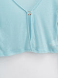 Women Sweater Knitwear Summer Fork Sun Protection Knit Cardigan V-neck Top
