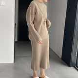 Women Knitted Two-Piece Set Autumn and Winter Suit Skirt Z822