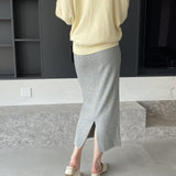 Women Knitted Skirt Split Skirt Autumn and Winter Sheath Dress