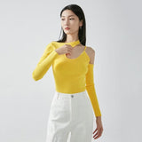 Women Sweater Knitwear Autumn Sexy Halter Shoulder-Baring Sweater