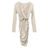 Women Dresses V-neck Dress Hip Skirt Skirt