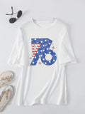 Printed 1776 Crew Neck Short Sleeve Casual Loose Women's T-Shirt