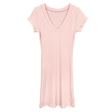 Women Dresses V-neck U-Neck Short Sleeve Dress Hip Skirt Short Skirt