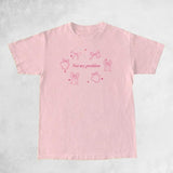 Trendy Cute Coquette Ribbon Bow T-Shirts Women Vintage