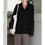 Women Knitwear Fall and Winter Lapels Sweater Loose Knitted Cardigan
