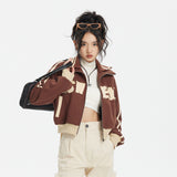 Unisex Jacket Retro Style Cardigan Short Loose Lapels Jacket