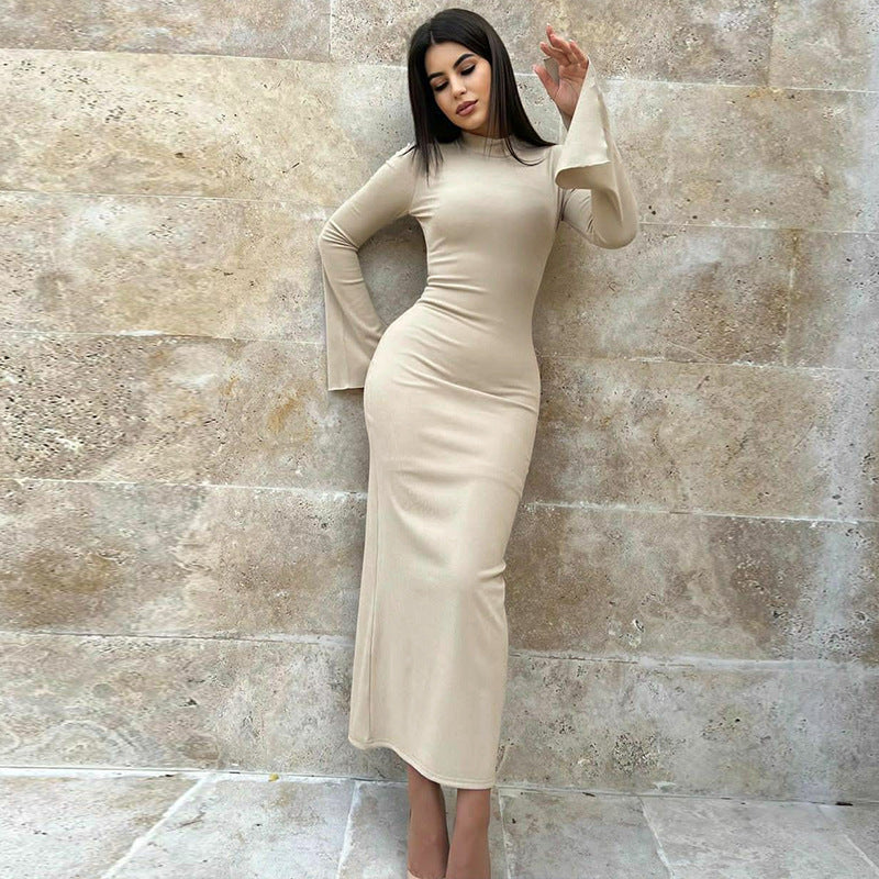 Women Dresses Spring Slim-Fitting Sheath Long Sleeve Dress