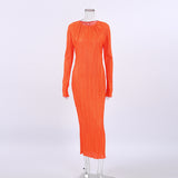 Women Dress Black Pleated Dress Female Autumn Winter Long Dress