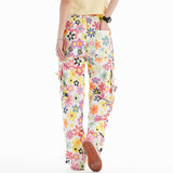 Women Pants Full Printed Floral Corduroy Casual Pants