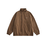 Unisex Jacket Simple Loose Retro Stand Collar Jacket Men's Coat