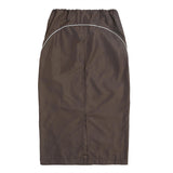 Women Long Skirt Reflective Striped Midi Skirt Split Casual Skirt