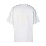 CHH Chrome Heart T Shirts Croix Cross Color Embroidery Printed Short Sleeve T-Shirt Loose
