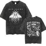 Bad Omens Band Music Tour 2024 Washed T Shirt Retro 90s Men