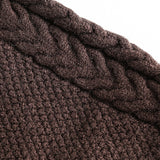 Unisex Winter Cotton Coat Twist round Neck Knitted Sweater Vintage Cardigan Sweater
