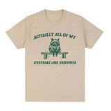 My Tummy Hurts Funny Raccoon Graphic T Shirt Weird