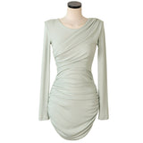 Women Dresses Fall/Winter Dress Long Sleeve Short Dress Hip Skirt