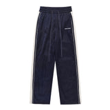 Men Sweatpants Sports Casual Pants Men's Casual Elastic Waist Solid Color Striped Trousers