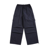 Men Sweatpants Velcro Pocket Wide-Leg Overalls Loose Casual Pants Trousers