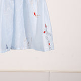 Women Dresses Spring Lantern Sleeve Embroidery Voile High Waist Dress (Qymy0409)